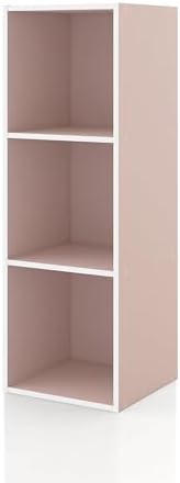 Homes: Inside + Out Apexa 3-Cube Storage Organizer Shelves, Stackable Wood by HOMESInsideOut