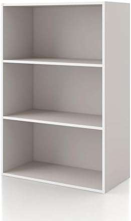 Homes: Inside + Out Apexa 3-Tier Cube Storage Organizer Shelves, Stackable Wood by HOMESInsideOut