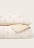 Oilo Bunny Crib Bedding Set, 5-Layer Organic Cotton Muslin Crib Quilt & Sham by OiloStudio