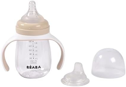 BEABA 2-in-1 Baby Bottle to Transition Sippy Cup, No Spill Sippy Cup, Includes by BEABAUSA