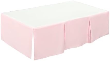 EVERYDAY KIDS Light Pink Pleated Crib Skirt; 100% Natural Cotton Nursery Crib - Image 4