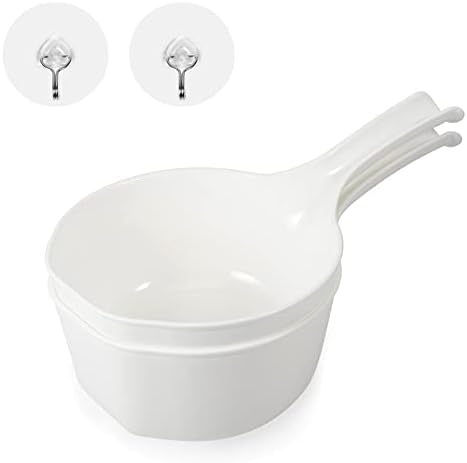 2 PCS Water Scoop for Bath, Plastic Shower Bucket, Bathroom Water Scoop Cup by PAMISO