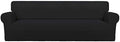 PureFit Stretch Couch Covers for Sofa 4 Seater Slipcovers Black by PureFit
