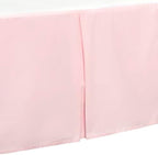 EVERYDAY KIDS Light Pink Pleated Crib Skirt; 100% Natural Cotton Nursery Crib - Image 7
