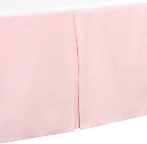 EVERYDAY KIDS Light Pink Pleated Crib Skirt; 100% Natural Cotton Nursery Crib - Image 7
