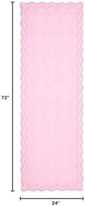 GarveeHome 2x6 Scalloped Washable Runner Rug Non Slip Hallway Kitchen Rug - Image 2