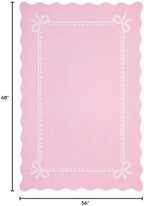 Garvee Scalloped Bow Rug Pink Washable Solid 3x5 Area Rugs - Image 2