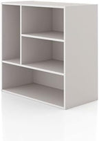 Homes: Inside + Out Apexa 4-Vertical Storage Organizer Shelves, Stackable Wood by HOMESInsideOut