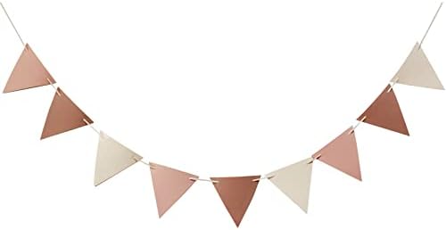6 Feet Boho Pennant Banner Triangle Flag Vegan Leather Bunting Dusty Pink by Unidemo