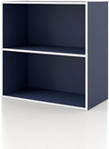 Homes: Inside + Out Apexa 2-Tier Cube Storage Organizer Shelves, Stackable Wood by HOMESInsideOut