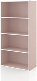 Homes: Inside + Out Apexa 4-Tier Cube Storage Organizer Shelves, Stackable Wood by HOMESInsideOut
