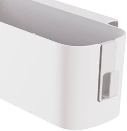 Bedside Storage Caddy with Double Hooks, 13 in White Hanging Bed Organizer - Image 2