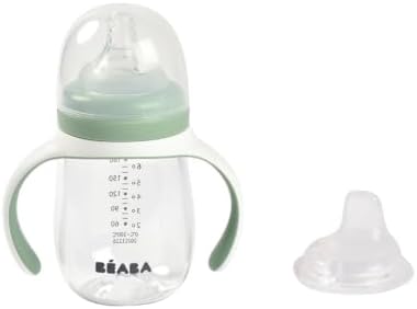 BEABA 2-in-1 Baby Bottle to Transition Sippy Cup, No Spill Sippy Cup, Includes - Image 3
