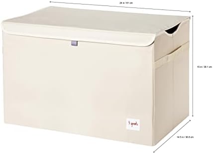 3 Sprouts Large Toy Chest, Lid and Handles, Collapsible Bin - Image 2