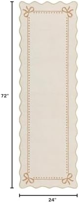 Garvee Scalloped Bow Runner Rug 2x6 Washable Kitchen Runner Rug Non-Slip - Image 2
