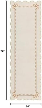 Garvee Scalloped Bow Runner Rug 2x6 Washable Kitchen Runner Rug Non-Slip - Image 2