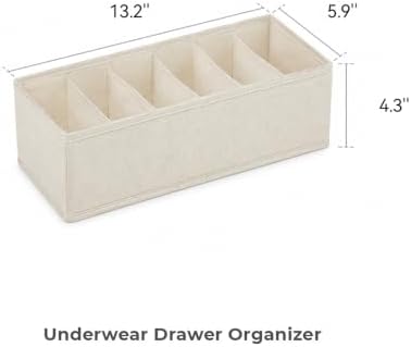 Linen Underwear Drawer Organizer, 18 Divided Cells - Image 2