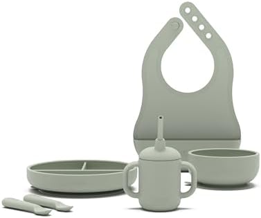 Lalo First Bites Full Kit, 6-Piece Non-Toxic Silicone Baby Feeding Set by Lalo