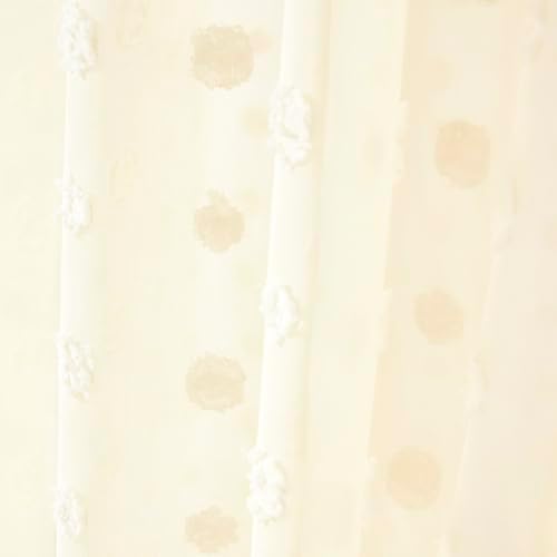 Mengesi Bed Canopy with Pom Pom- Lace Chiffon Canopy Bed Curtains, Ruffles - Image 5