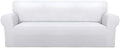 PureFit Stretch Oversized Couch Covers Fleece Sofa Slipcovers White by PureFit