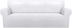 PureFit Stretch Oversized Couch Covers Fleece Sofa Slipcovers White by PureFit