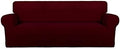 PureFit Stretch Oversized Couch Covers Fleece Sofa Slipcovers Wine by PureFit