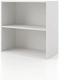 Homes: Inside + Out Apexa 2-Tier Cube Storage Organizer Shelves, Stackable Wood by HOMESInsideOut