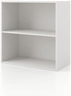 Homes: Inside + Out Apexa 2-Tier Cube Storage Organizer Shelves, Stackable Wood by HOMESInsideOut