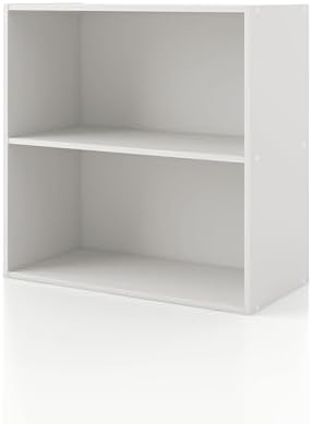 Homes: Inside + Out Apexa 2-Tier Cube Storage Organizer Shelves, Stackable Wood by HOMESInsideOut