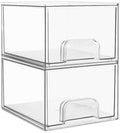 Vtopmart 2 Pack Small Clear Stackable Storage Drawers by Vtopmart