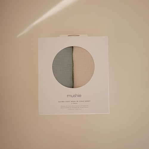 mushie Extra Soft Muslin Fitted Crib Sheet 2-Pack | 192 Thread Count | 28"x 52" - Image 4