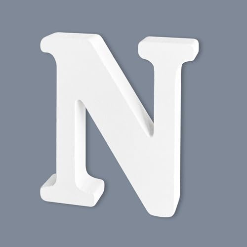 6 Inch White Unfinished Wooden Letters by HANWER