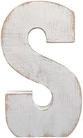 ABELOTS Distressed White Wash Wood Letter Decorative Signage, 10.0 x 5.91 inches by ABELOTS