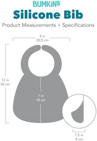 Bumkins Bibs, Silicone Pocket for Babies, Baby Bib for Girl or Boy, for 6-24 - Image 3