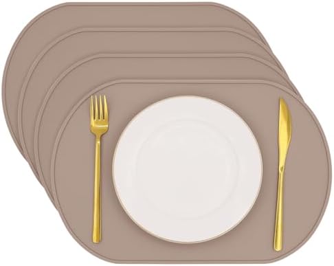Silicone Placemat Set of 4, Heat Resistant Placemats by yuuzue