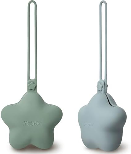 Moonkie Silicone Pacifier Holder Case: Cute Portable Pacifier Case, 2 Pack by Moonkie
