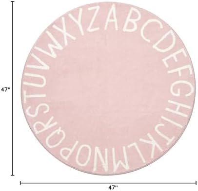 Topotdor Round ABC Area Rug, 47 Inch Soft Floor Carpet - Image 3
