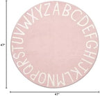 Topotdor Round ABC Area Rug, 47 Inch Soft Floor Carpet - Image 3