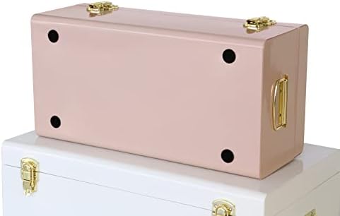 Vixdonos Metal Trunks College Dorm Steel Chests Decorative Storage Box Set of 2 - Image 3