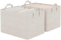 StorageWorks Fabric Storage Bins, Khaki and Beige Stripes by StorageWorks
