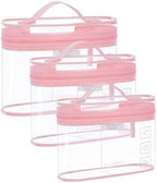 BAGSMART TSA Approved Toiletry Bag, 3 Pack Clear Makeup Cosmetic Bag Organizer by BAGSMART