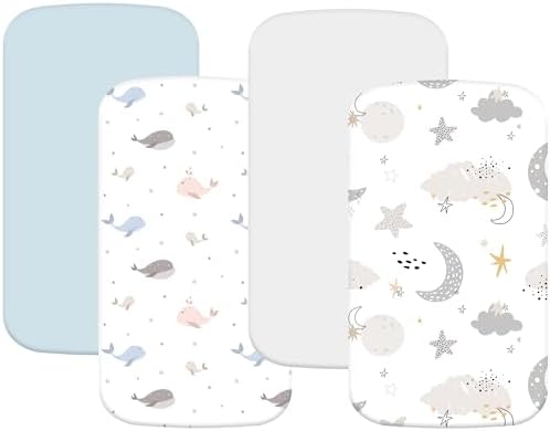 4 Pack Bassinet Sheets Compatible by Haleeone