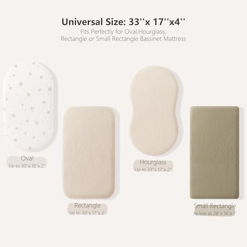 Bearmoss 2-Pack Baby Bassinet Sheets - Image 2