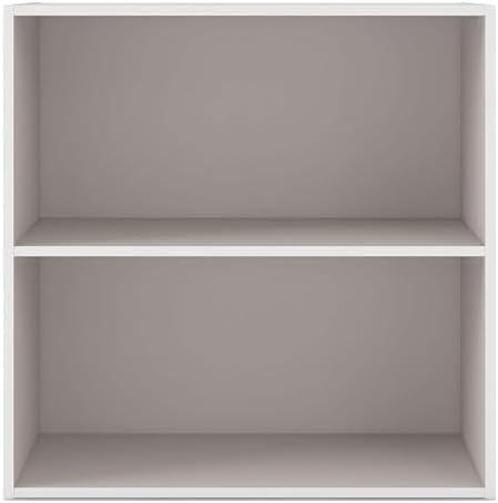 Homes: Inside + Out Apexa 2-Tier Cube Storage Organizer Shelves, Stackable Wood - Image 4