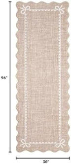 GarveeHome Scalloped Hallway Runner Rug 2.5x8 Non Slip Bedroom Rugs - Image 2