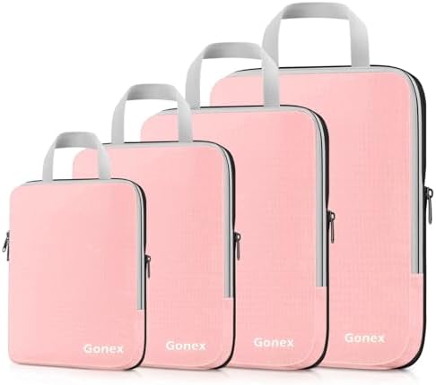 Gonex Compression Packing Cubes, 4-Piece Expandable Travel Organizers by Gonex
