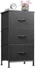 WLIVE Small Dresser Nightstand for Bedroom, 3 Drawers, Charcoal Black by WLIVE