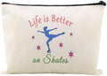 Motivational Figure Skating Gifts Makeup Bag Zipper Roller Ice Skating Zipper by Sudaporn