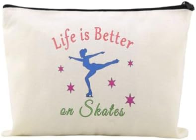 Motivational Figure Skating Gifts Makeup Bag Zipper Roller Ice Skating Zipper by Sudaporn
