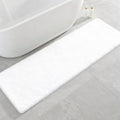 Polyester Bathroom Runner Rug 24"x72" White, Soft Shaggy Bath Mat by Kildoss